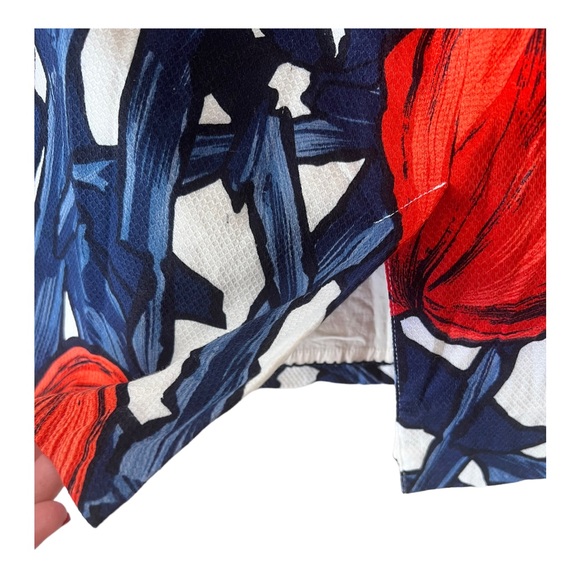 Anthropologie Moulinette Soeurs Navy & Red Poppies Fantastic Field Skirt Sz 6 - Picture 6 of 16